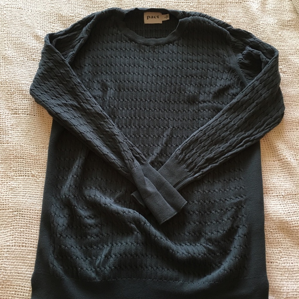 New Pact Tunic Length Cotton Knit Sweater